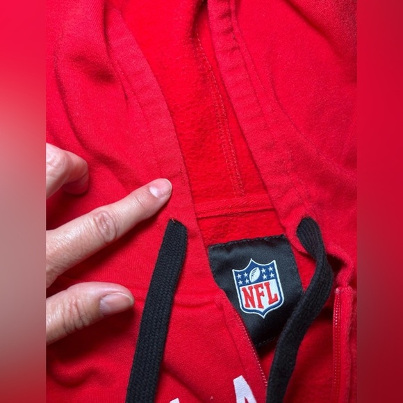 Atlanta Falcons Hoodie NFL Large Classic Hooded Full Zip Sweatshirt Red - Picture 6 of 8